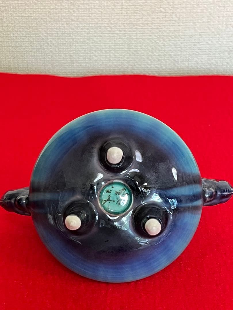 【特価】人間国宝 三代 徳田八十吉(正彦銘) 彩釉 香炉 管理T273