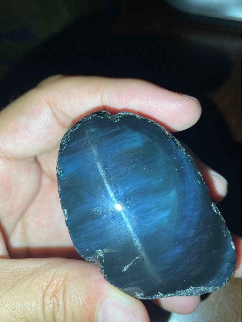 研磨品　十勝石玲瓏　ブルーオーロラ　レインボーオブシディアン