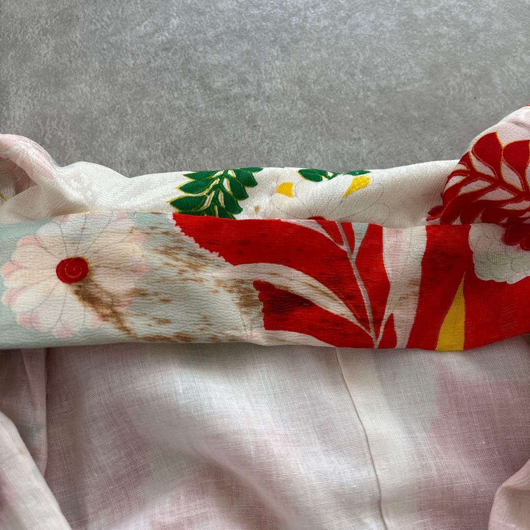 七五三　7歳お着物まとめ7点セット 着物と赤い小物一式