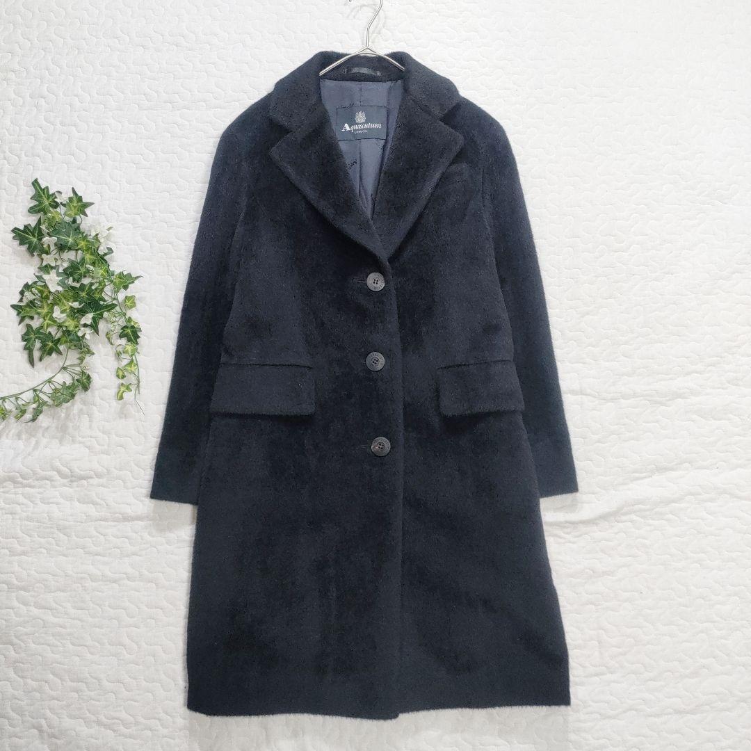 未使用品✨AquaScutum　アルパカウールシャギーコート　黒　サイズ6