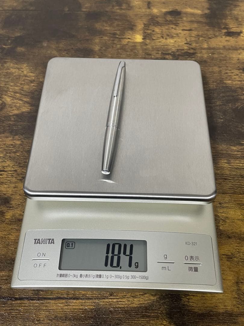 試筆のみ　1975年製　ペン先軸一体型　字幅F　ミュー　万年筆　H1175