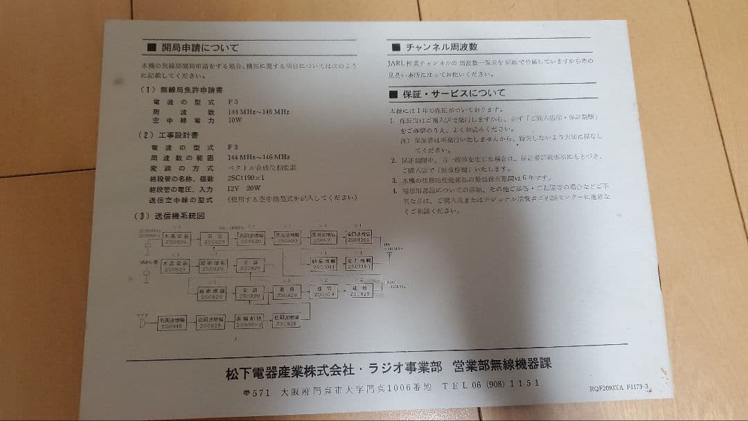 【激レア】National RJK-201 　箱・付属品セット