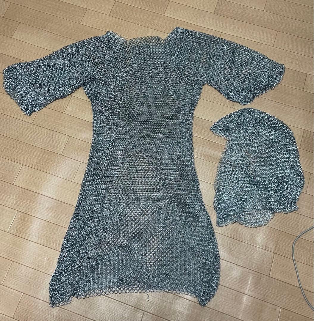 楔帷子　服　頭セット　メタルチェーン