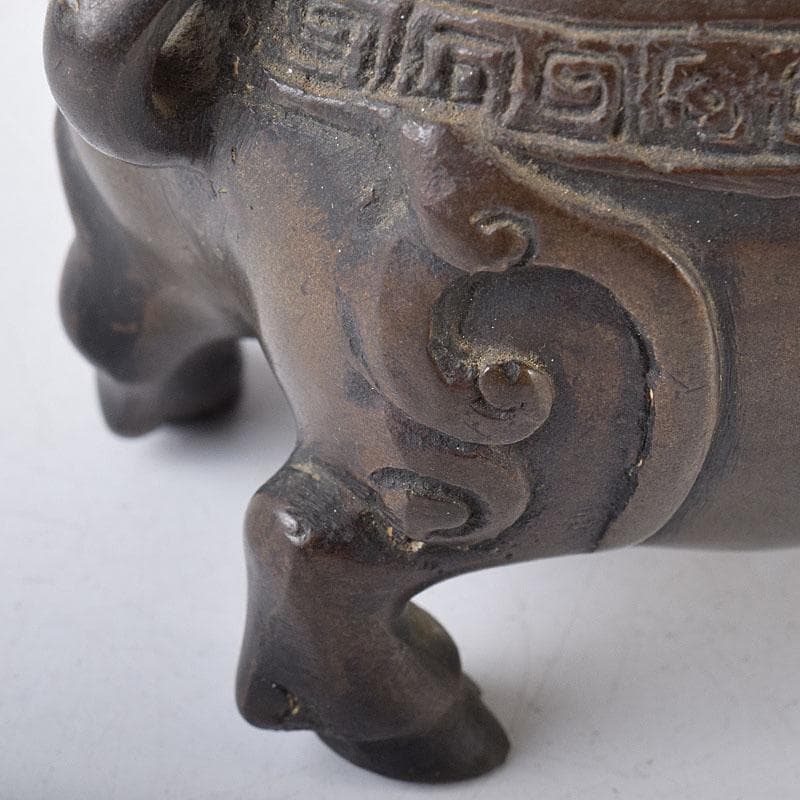 中国　古銅　唐銅　神獣五重塔　香炉　M　R8731