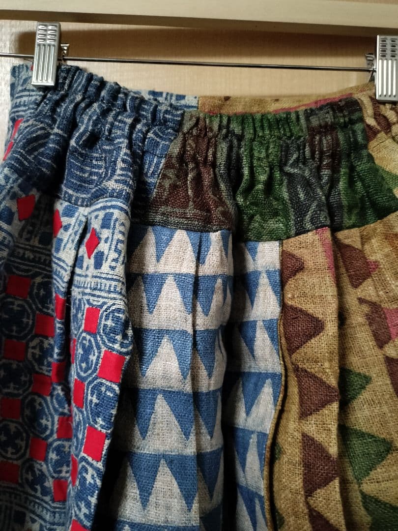 エスニック　バールンパンツ　天然コットン　藍染　新品　タイ製B80