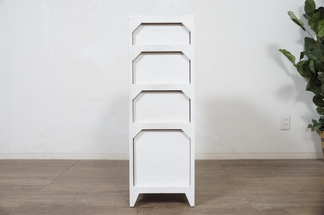 koko シャビー　チェスト　スリム4段　　洋タンス