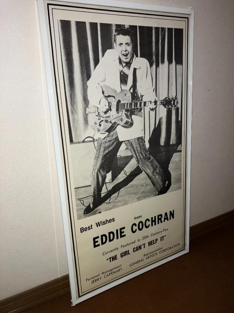 ネオヴィンテージ！エディコクラン グレッチ ブライアンセッツァー 額付 ポスター