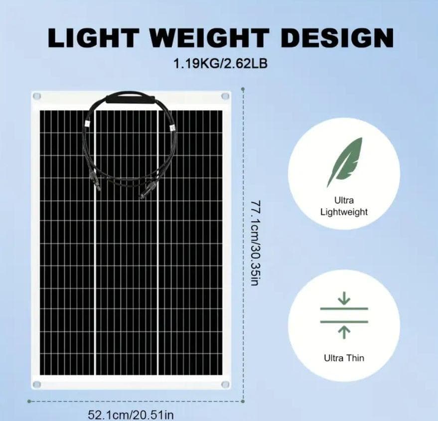 0916 曲がる! 100W2枚で200W ソーラーパネルキット コントローラー
