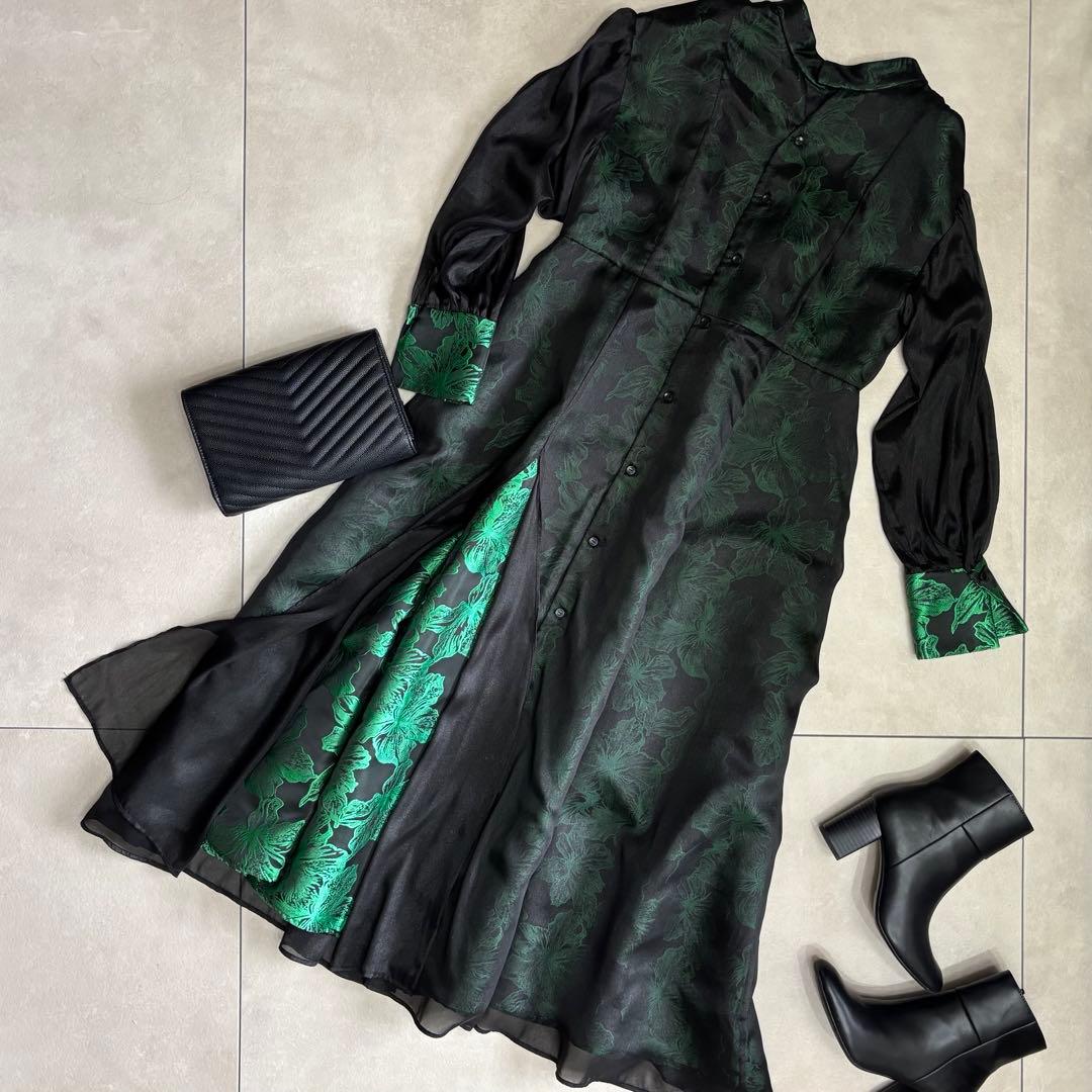 HARE ハレ　ジャガード　ロングワンピース　オケージョン　シアー