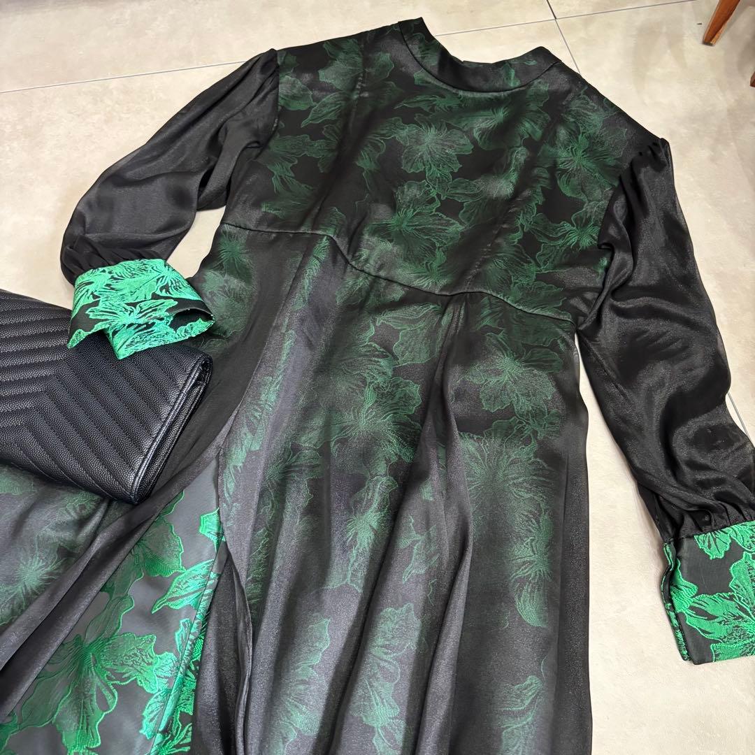 HARE ハレ　ジャガード　ロングワンピース　オケージョン　シアー