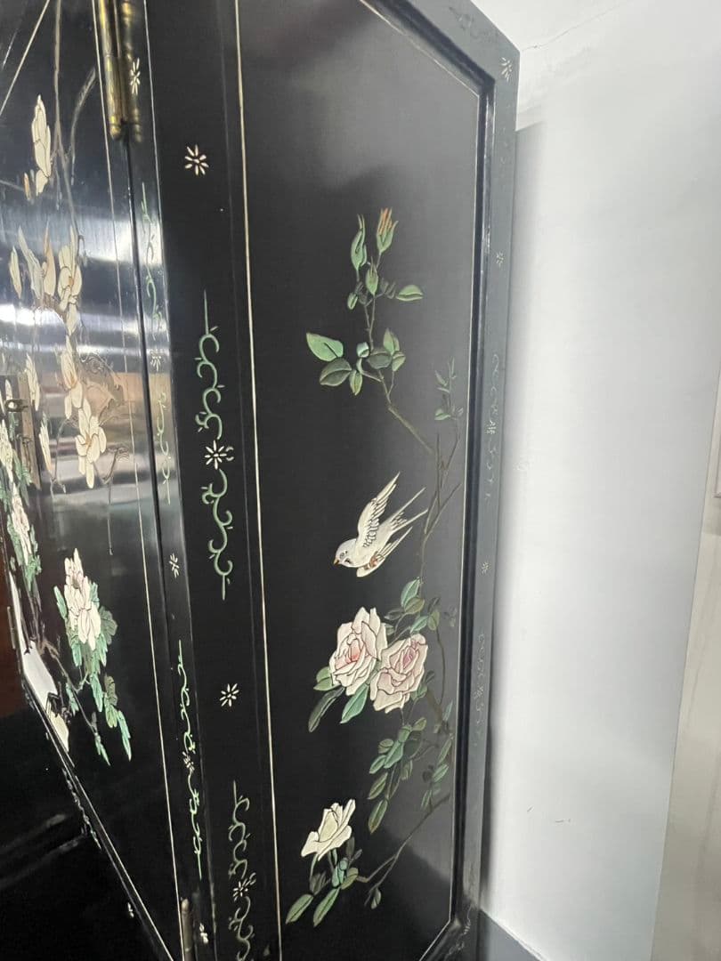 中国家具 キャビネット 中国古玩 アンティーク家具 花鳥図