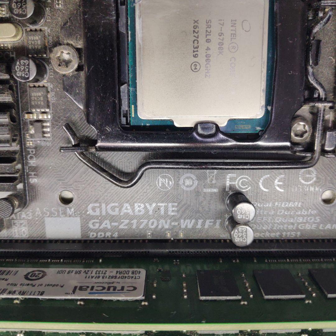 GA-Z170N-WIFI、Intel i7-6700K、8GBメモリ セット