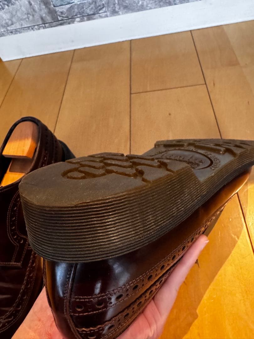 Loake ダークブラウン レザー ウィングチップ