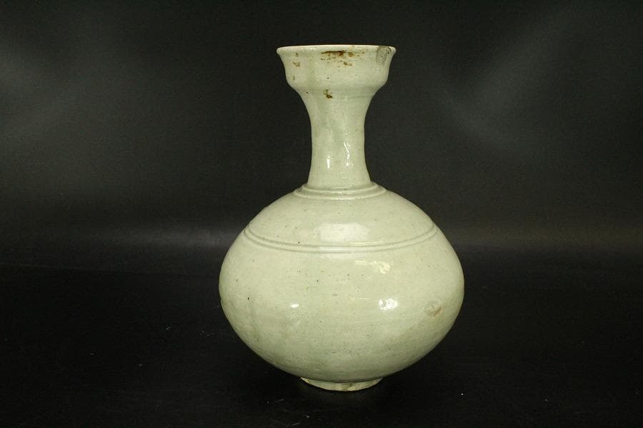 中国美術 青白磁 瓶 時代物(A446)