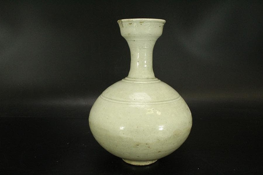 中国美術 青白磁 瓶 時代物(A446)