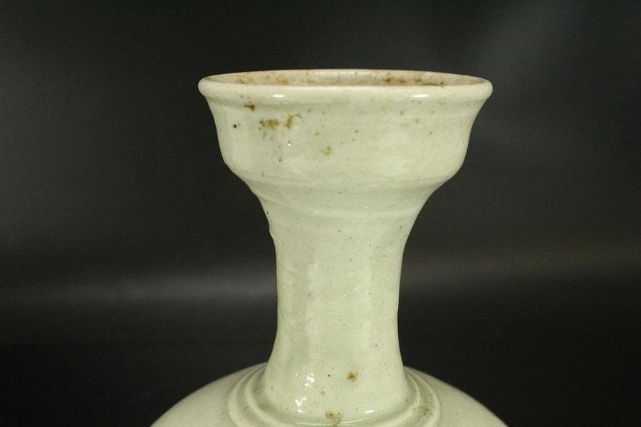 中国美術 青白磁 瓶 時代物(A446)