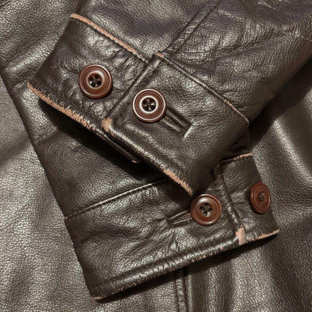 90s old ギャップ 本革 レザージャケット ブルゾン 中綿キルト y2k