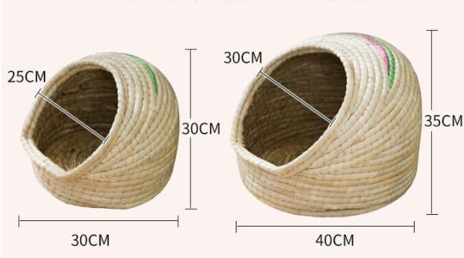 猫の巣猫の草編み巣4