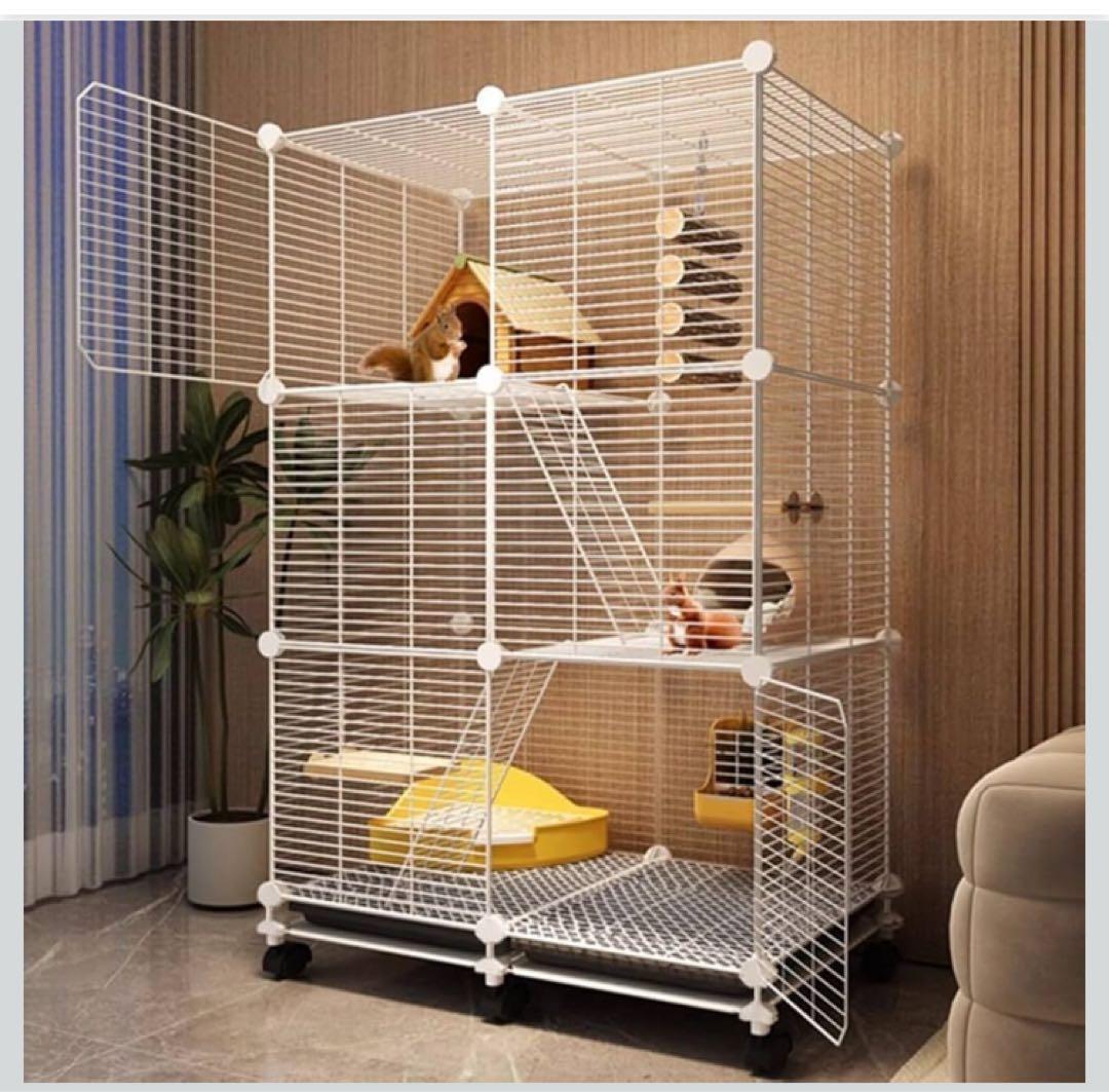 小動物ケージユニバーサルホイール付きフェレットチンチラ大型ハムスター用BG