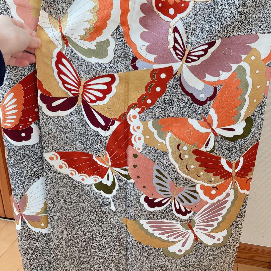 振袖　蝶々の古典柄が素敵な振袖　166cm〜180cmの方に　長尺　トールサイズ