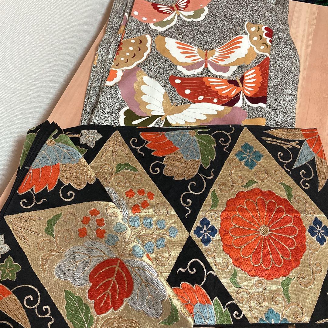 振袖　蝶々の古典柄が素敵な振袖　166cm〜180cmの方に　長尺　トールサイズ