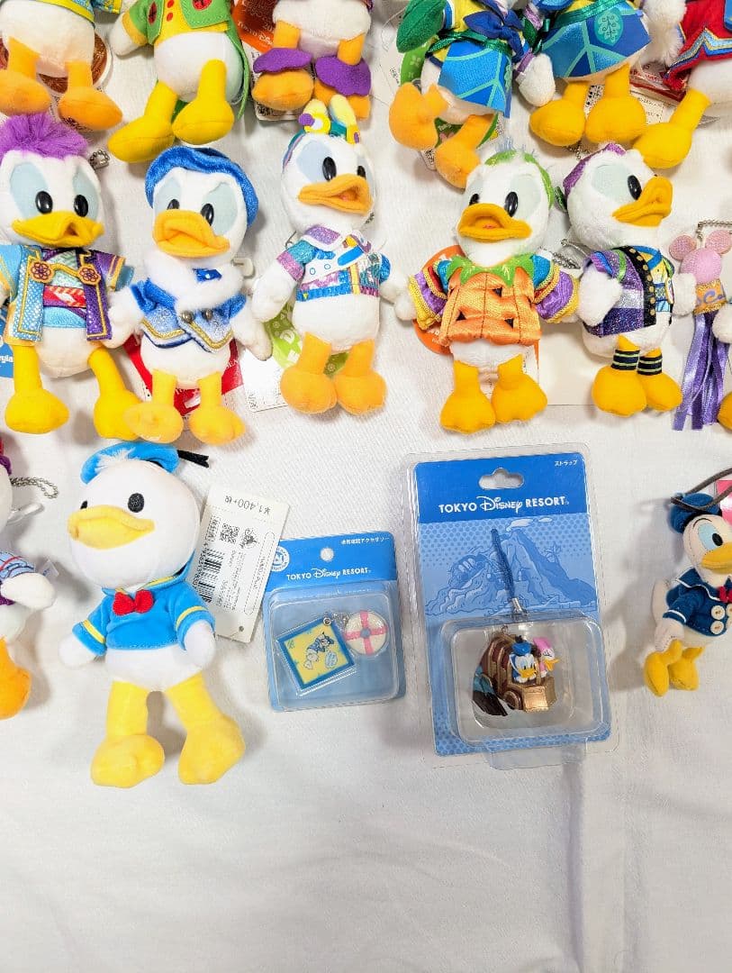 タグ付き　ディズニー　ドナルド　ぬいぐるみバッジ　ストラップ　キーホルダー