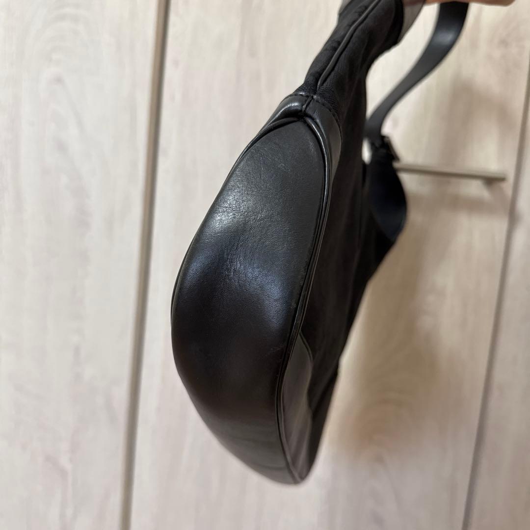 GUCCI ワンショルダーバッグ　ジャッキー　GG柄　キャンバス　黒　レザー