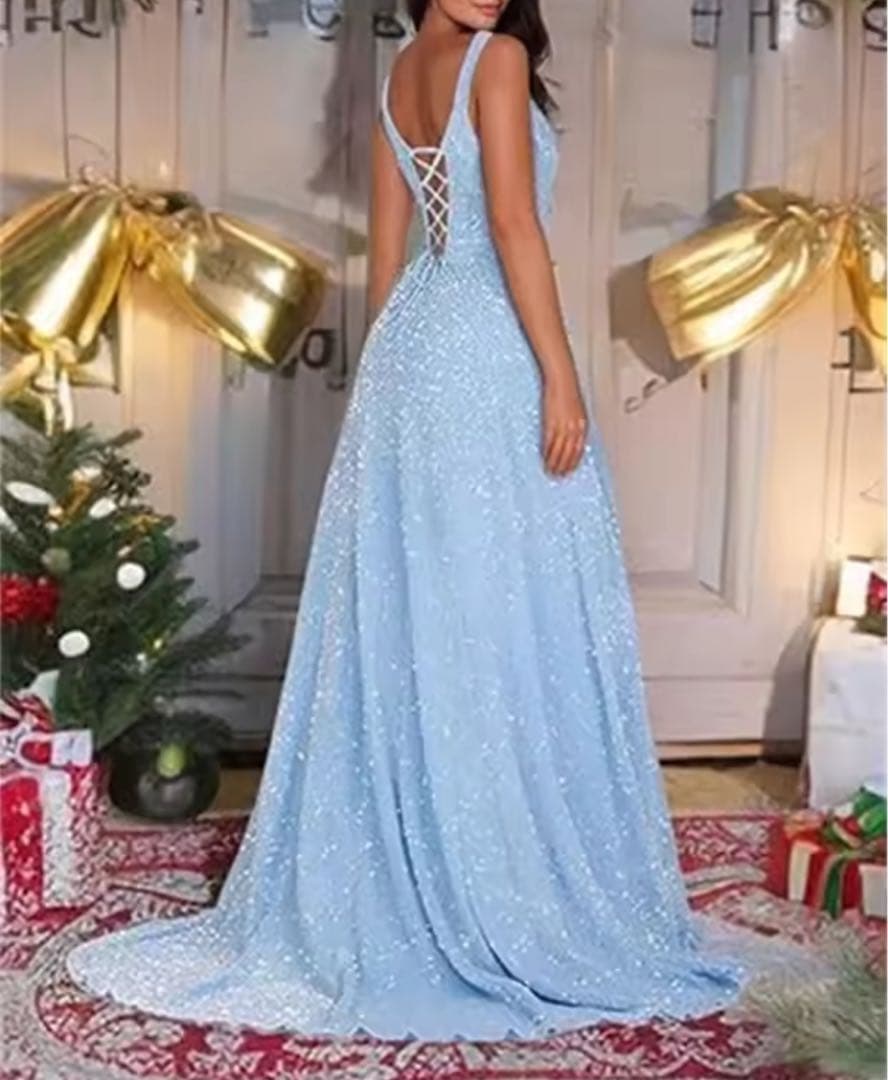 グリッターイブニングドレス　演奏会　パーティー　結婚式　エルサ