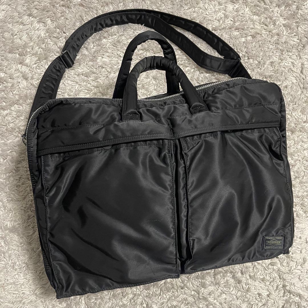 極美品　ポーター タンカー 2way 2層式 拡張可 ブリーフケース 黒 A4