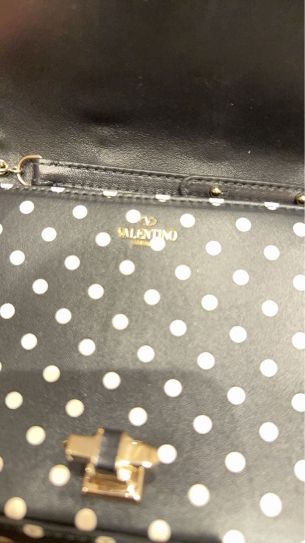 VALENTINO ドット柄リボンパーティーバッグ　ヴァレンチ