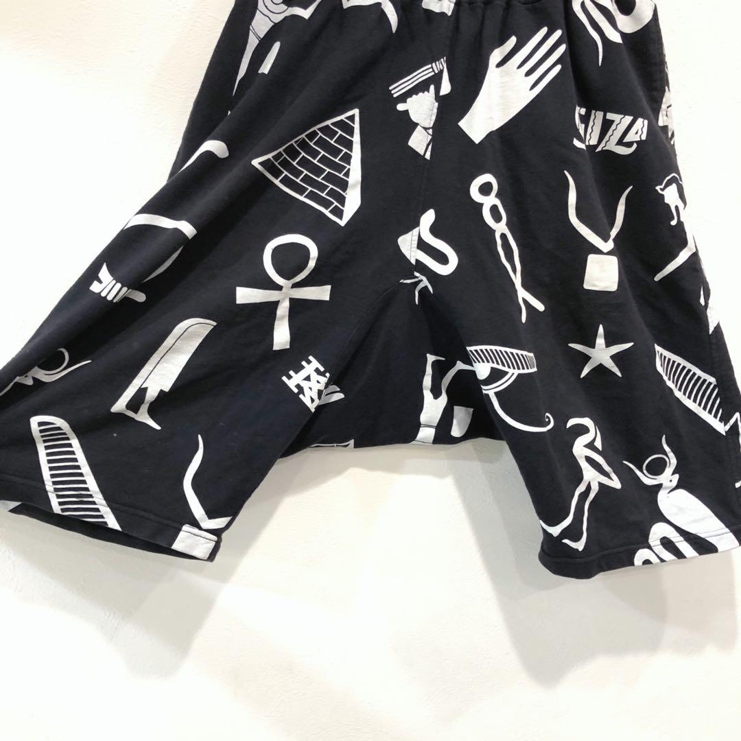 KTZ 名作　完売品　総柄 スウェット サルエルパンツ ハーフパンツ モノトーン