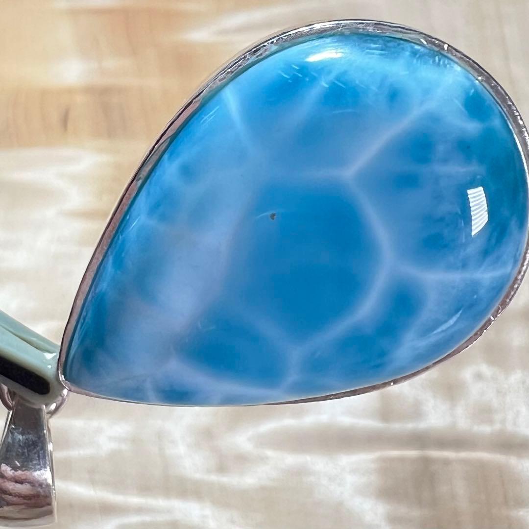 高品質　ラリマー　ペンダント　ネックレス　silver925 3-7