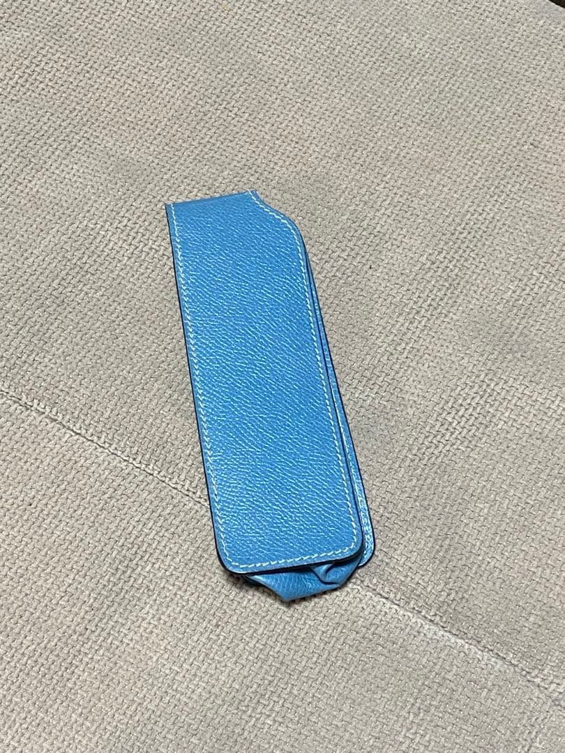 【midoriLOVEさん専用】エルメスペンケース本革ブルーシェーヴル