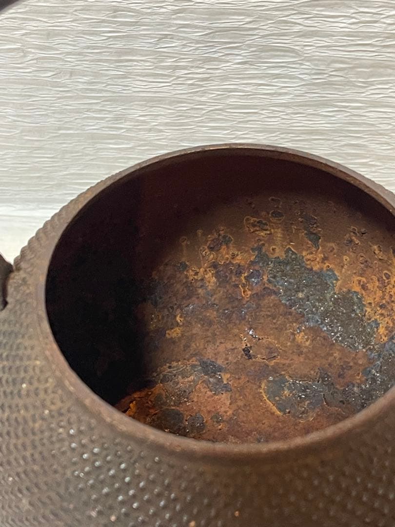 南部鉄器　鉄瓶 あられ模様　アンティーク121