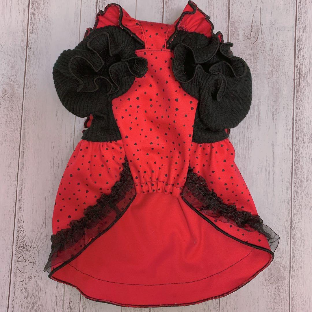 重ね着風ドールワンピース/犬服/犬服ハンドメイド