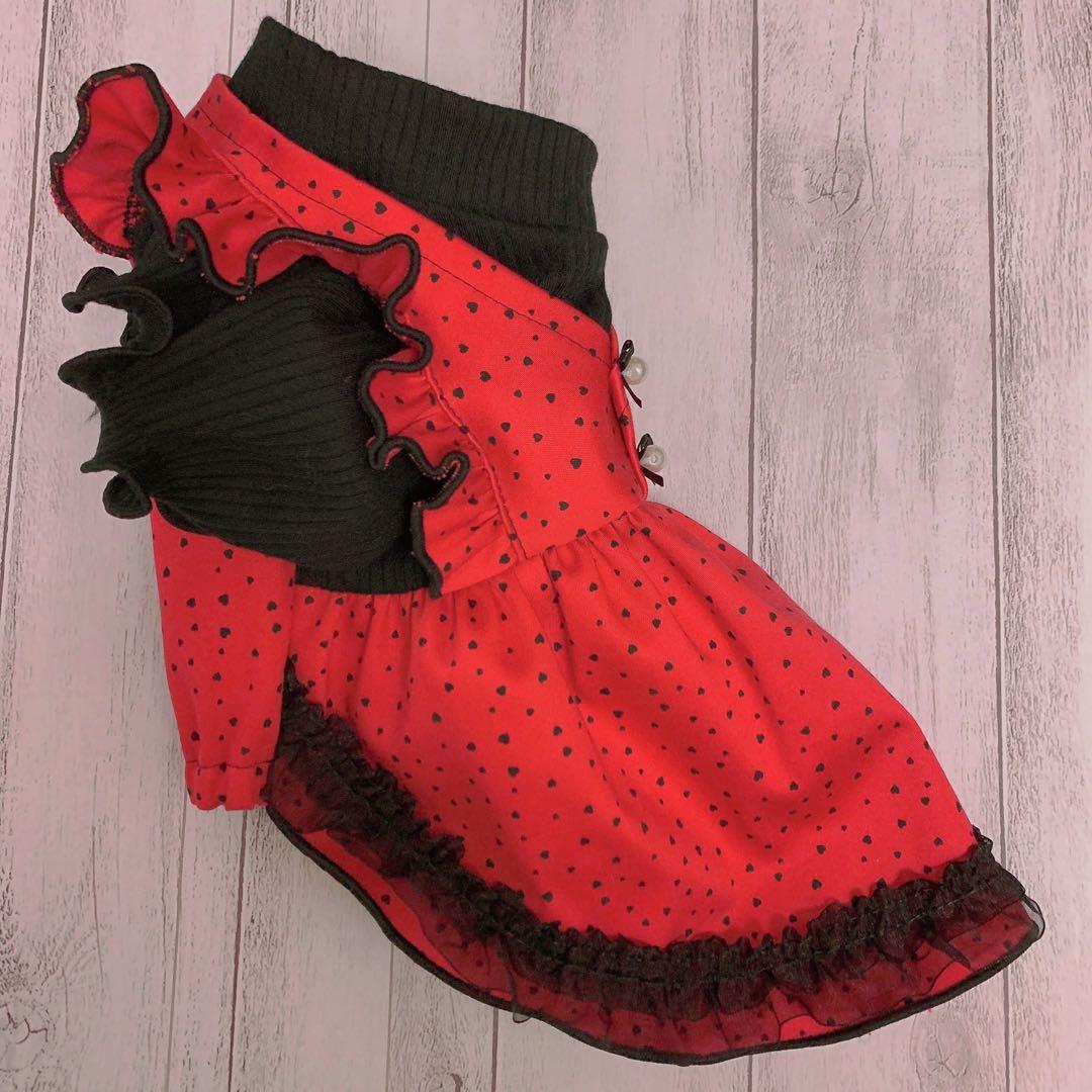 重ね着風ドールワンピース/犬服/犬服ハンドメイド