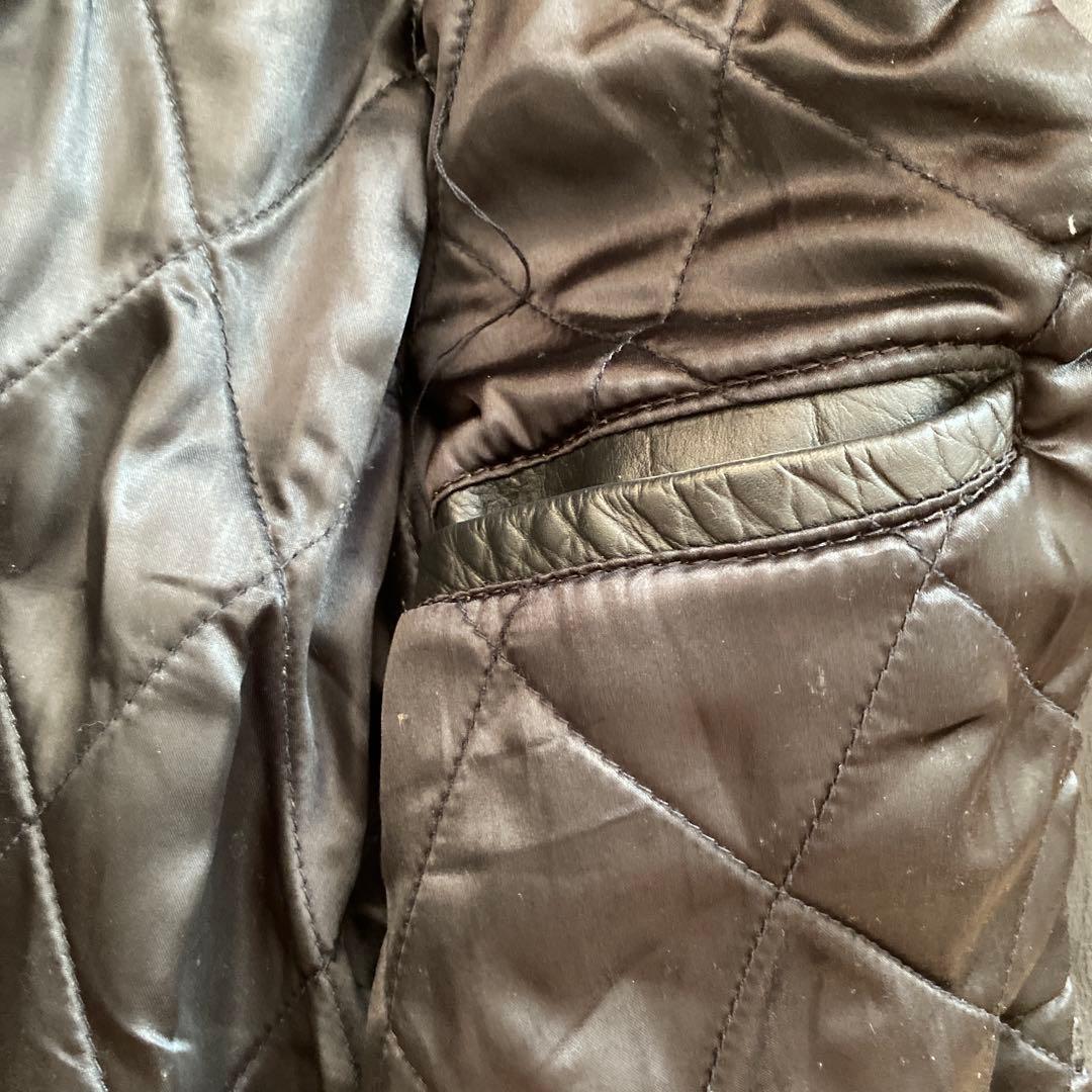 ブラックレザーシングルライダースジャケット　L