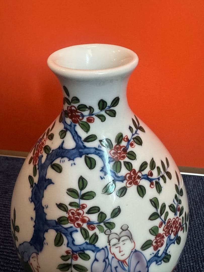 1865  有田焼 源右衛門窯 染錦唐人物絵 花瓶