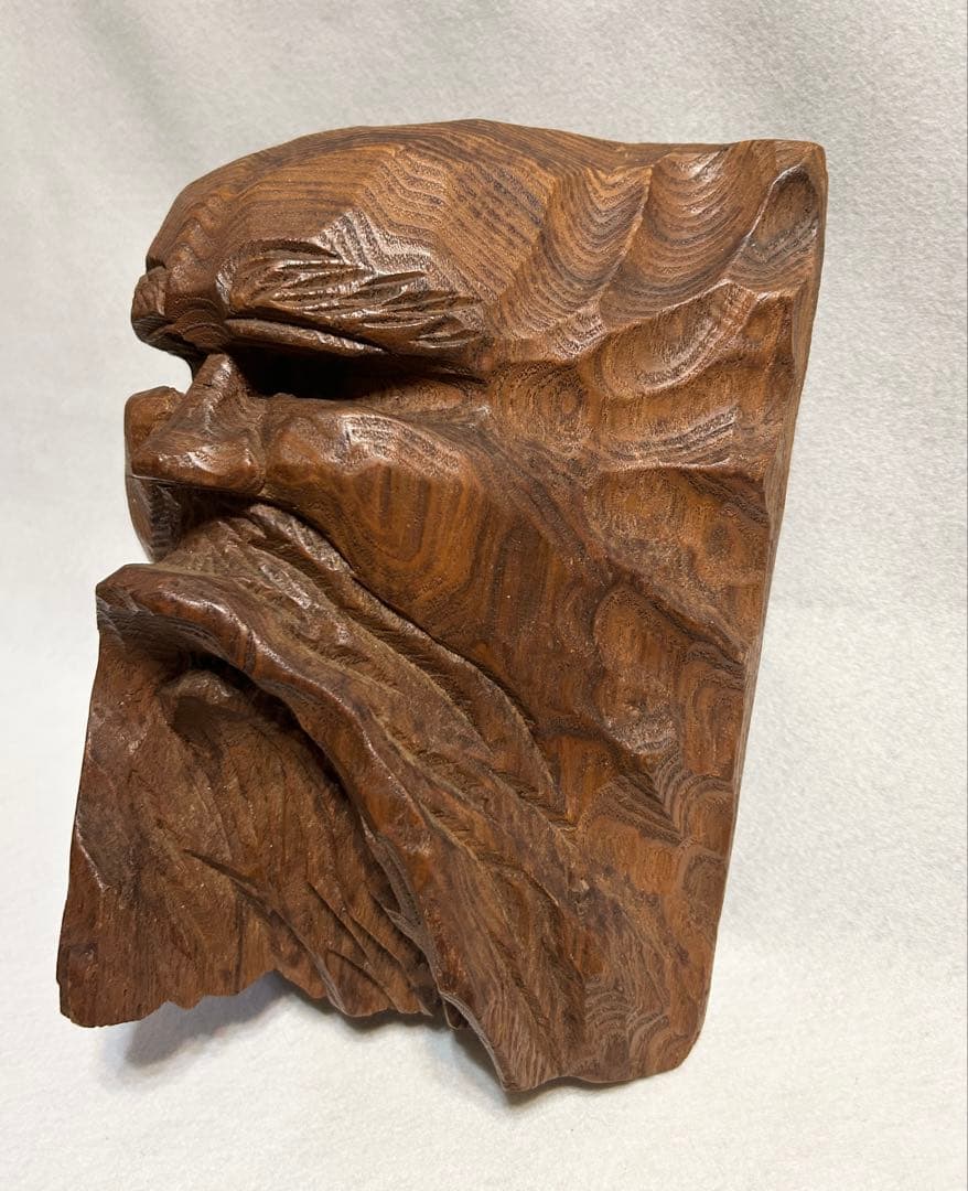 アイヌ彫刻 路清作 木彫 民族 男性 置物 木彫り 北海道 インテリア オブジェ