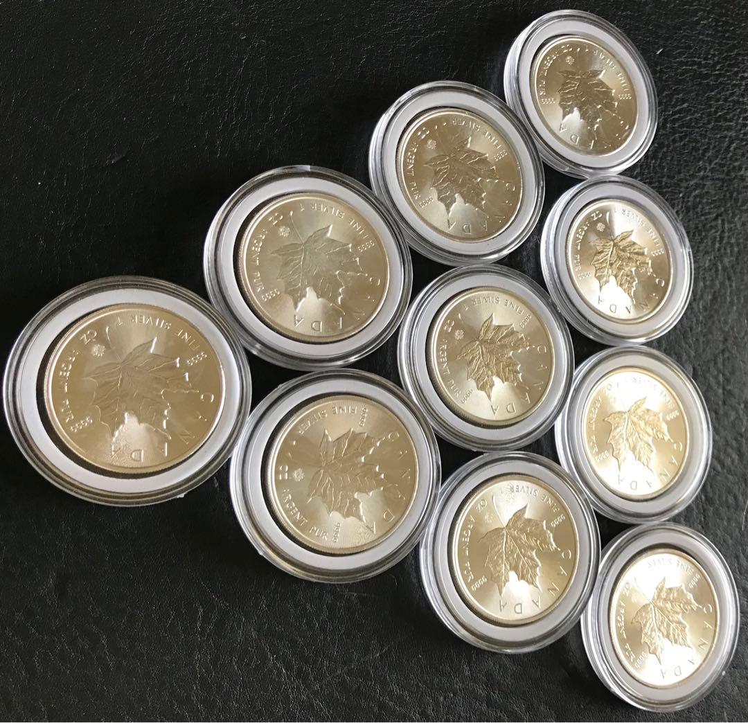 J008 メイプルリーフ銀貨　１０枚