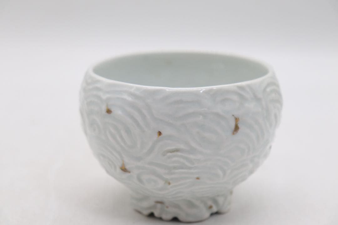 坂田甚内作　深甚紋白陶金彩　湯呑み&くいのみ7点まとめ　送料込み250827