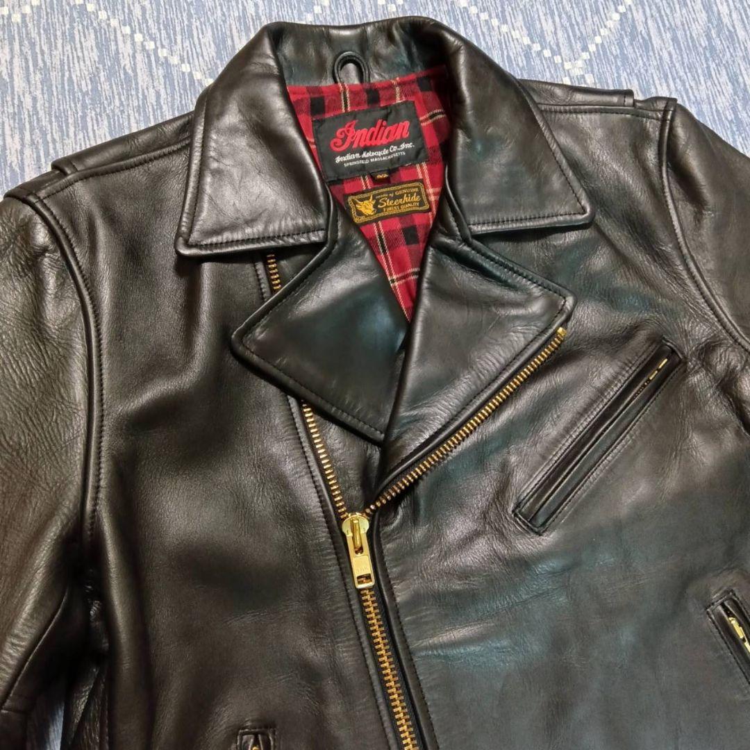 INDIAN ダブルライダース 牛革 ステアハイド レザージャケット 革ジャン