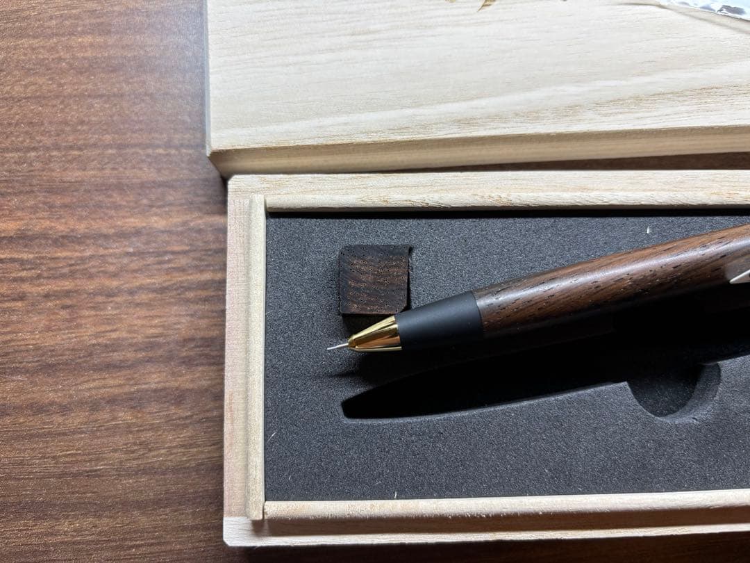 新品未使用　野原工芸　新型シャープペンシル　ゴールド金具　ハカランダ　超希少樹種
