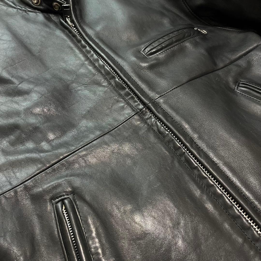 美品XLサイズ相当 ショット　641 シングルライダースジャケット　ライナー付き