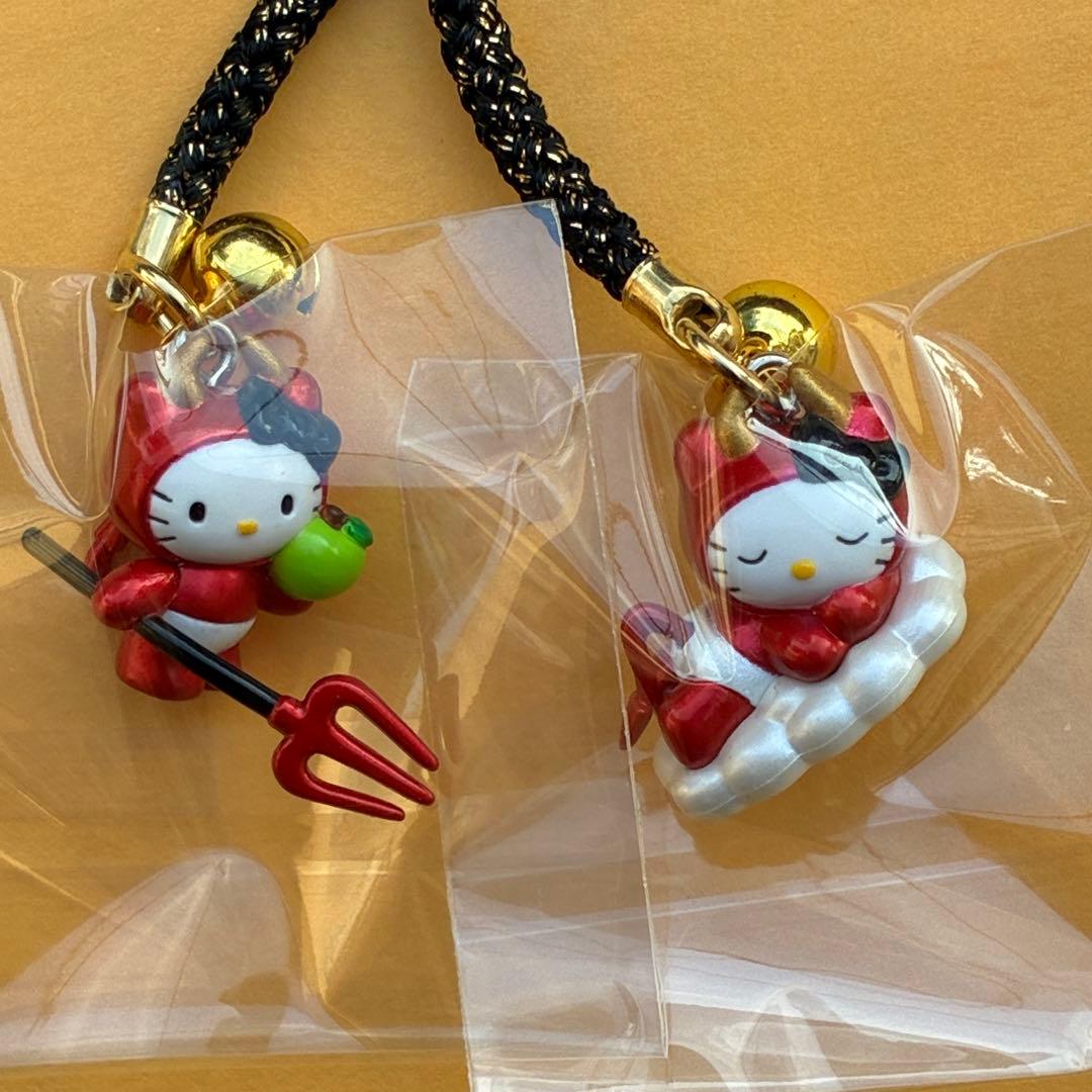 ★超激レア★ハローキティ デビルキティ 赤 5個セット ストラップ 根付 小悪魔