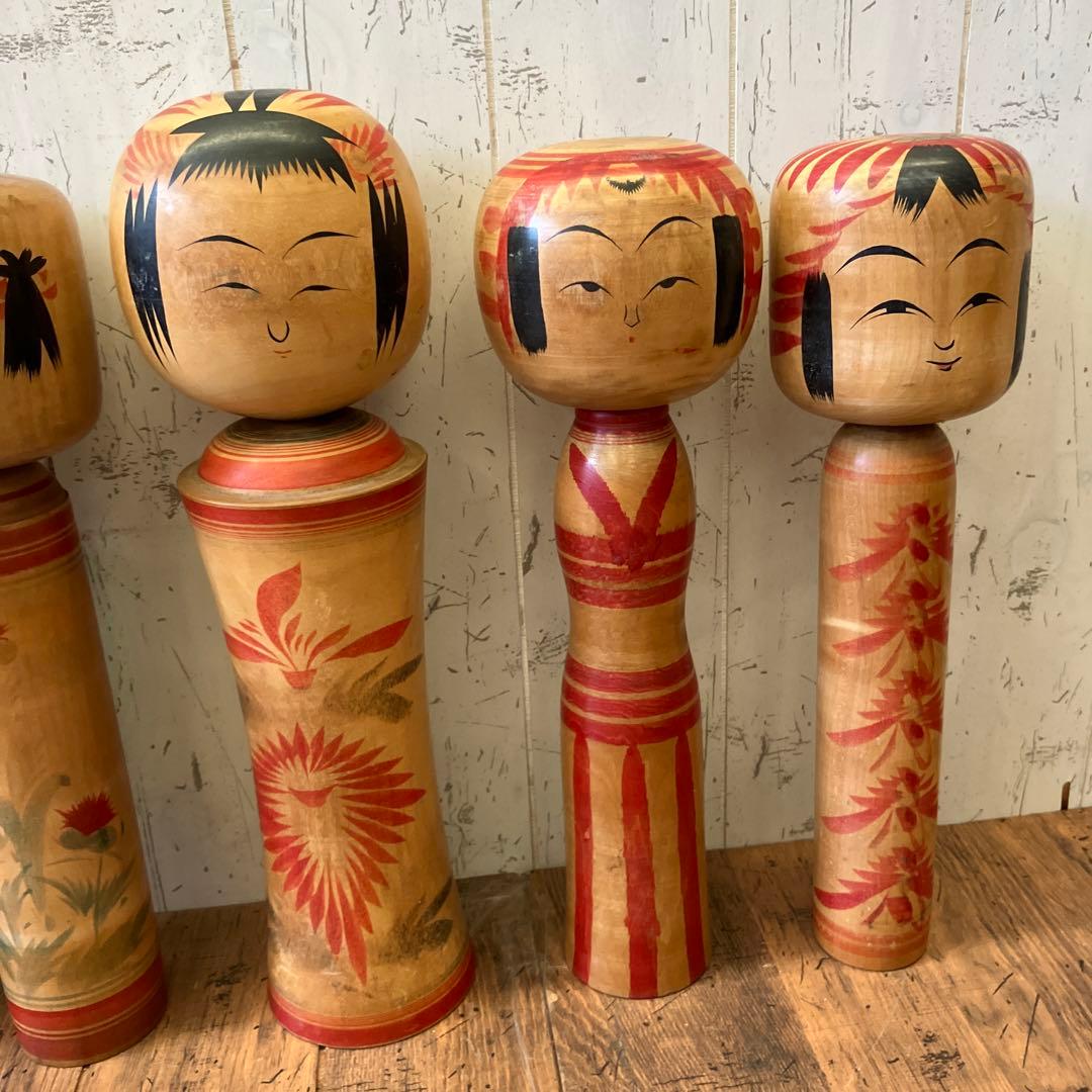 昭和レトロ 木製 こけし 小芥子 置物 飾り 工芸品 民芸品 コレクション 多数