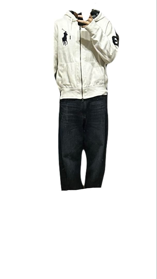 ラルフローレン　ビックポニー　ジップアップパーカー　Lサイズ　ホワイト