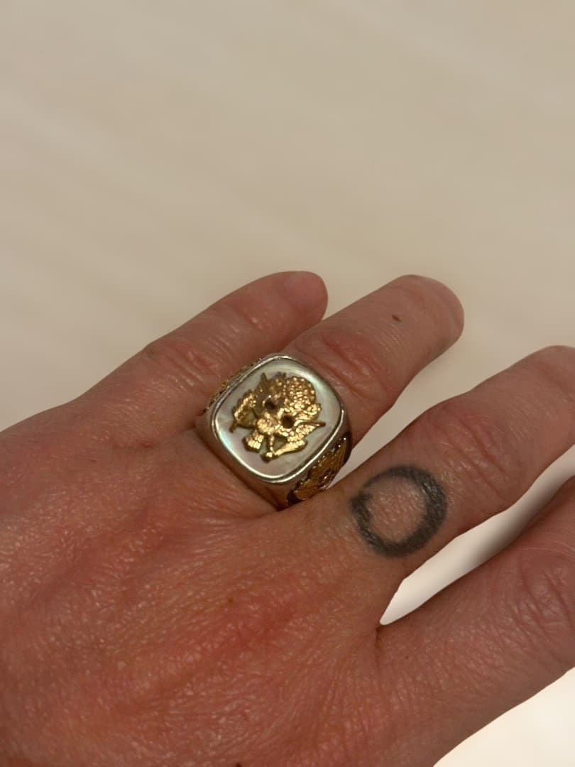 希少 ヴィンテージ WW2 マザーオブパール イーグルリング