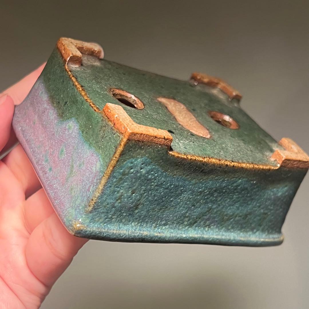 836.秋直 外緣切立長方 盆栽鉢 植木鉢 10*7.9*4.1cm