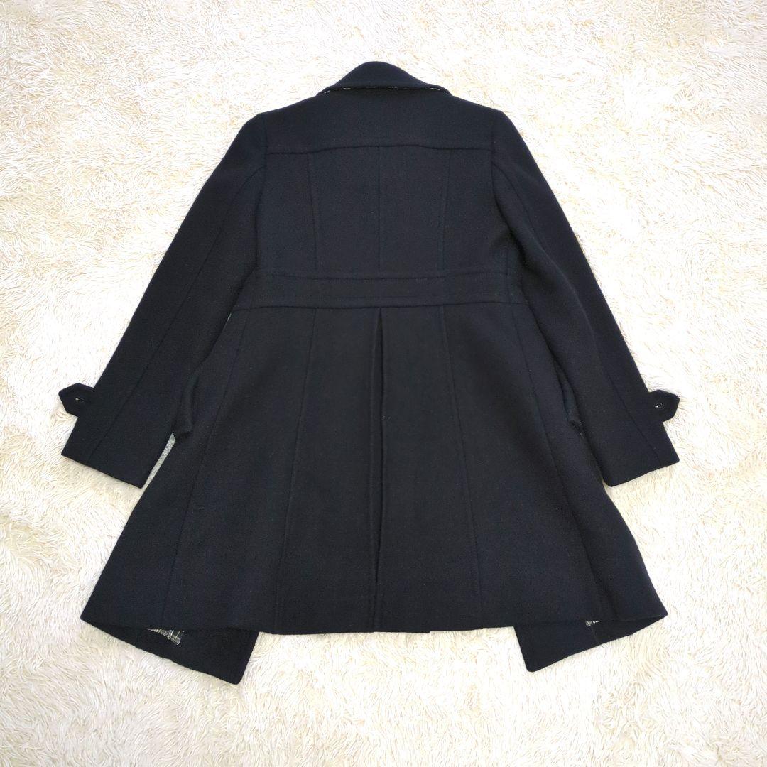 極美品❤バーバリー ブルーレーベル ウールアンゴラコートチェック裏地ブラック
